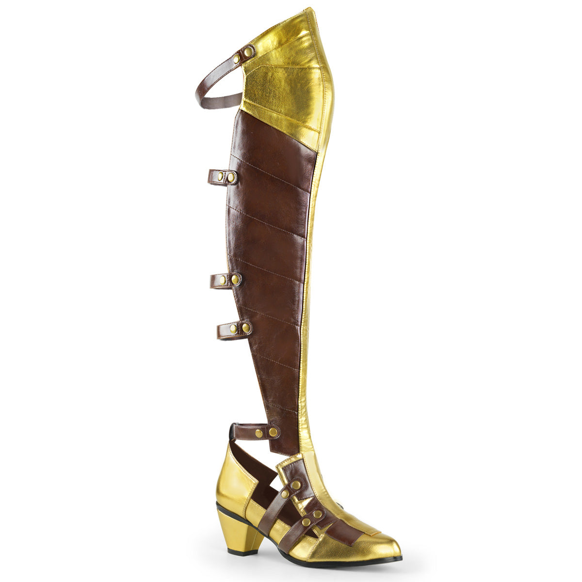 Funtasma Womens Boots MAIDEN-8830 Brown-Gold Pu