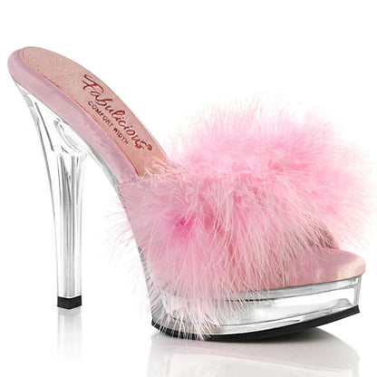 Fabulicious  Sandals MAJESTY-501F-8 B. Pink Faux Leather-Fur/Clr