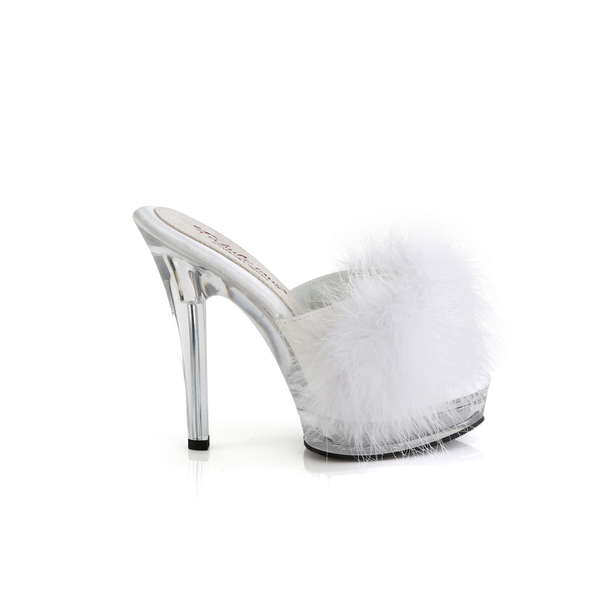 Fabulicious  Sandals MAJESTY-501F-8 Wht Faux Leather-Fur/Clr