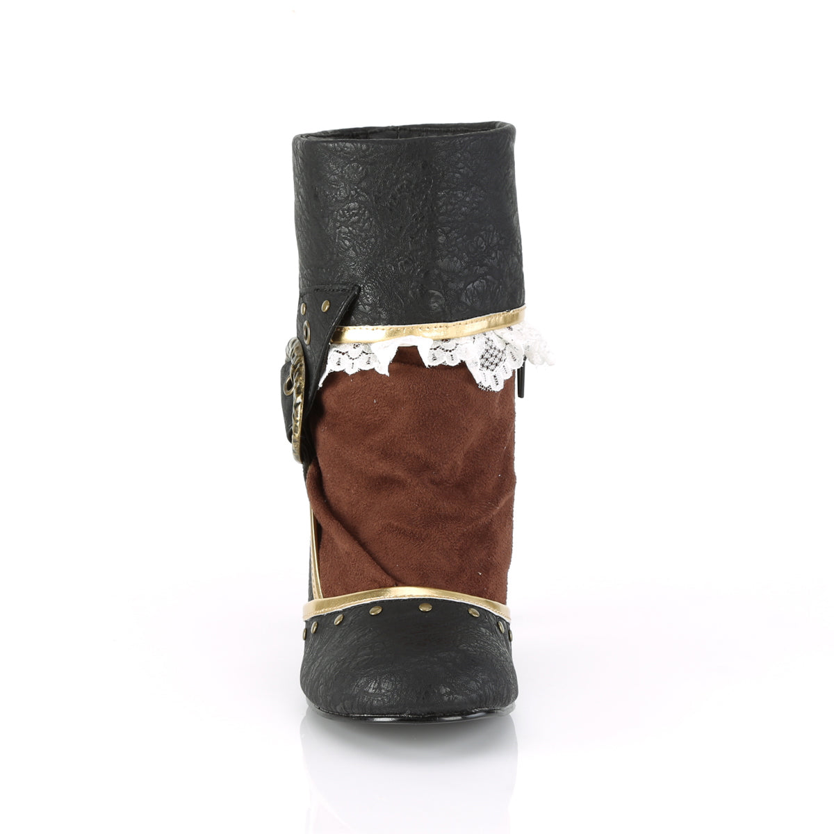 Funtasma Womens Boots MATEY-115 Blk Distressed Pu-Brown Microfiber