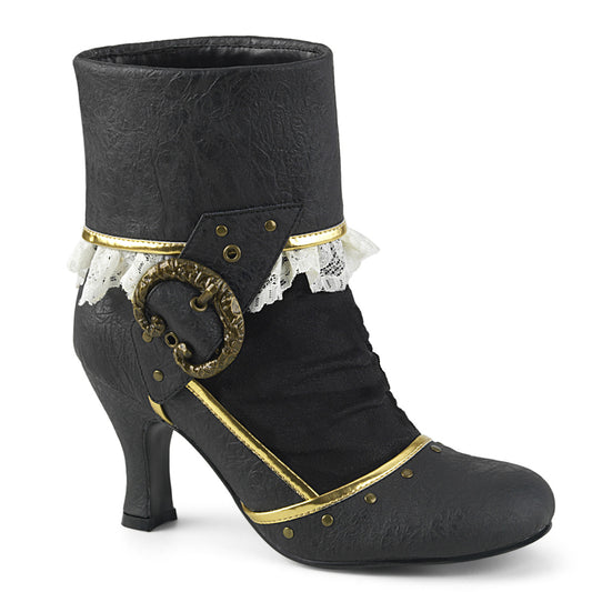 Funtasma Womens Boots MATEY-115 Blk Distressed Pu-Microfiber