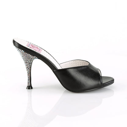 Pin Up Couture Womens Pumps MONROE-05 Blk Faux Leather