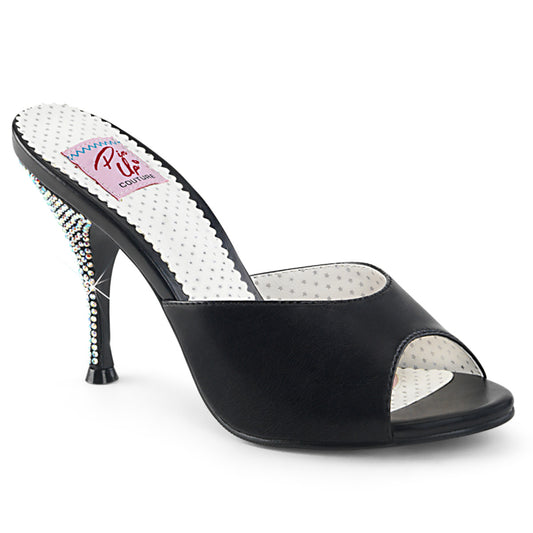 Pin Up Couture Womens Pumps MONROE-05 Blk Faux Leather