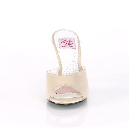 Pin Up Couture Womens Pumps MONROE-05 Champagne Faux Leather