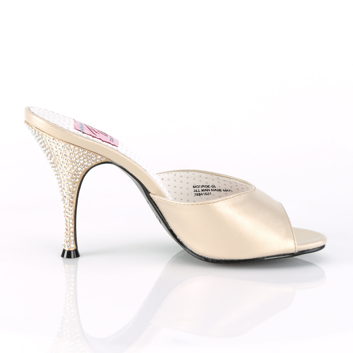 Pin Up Couture Womens Pumps MONROE-05 Champagne Faux Leather