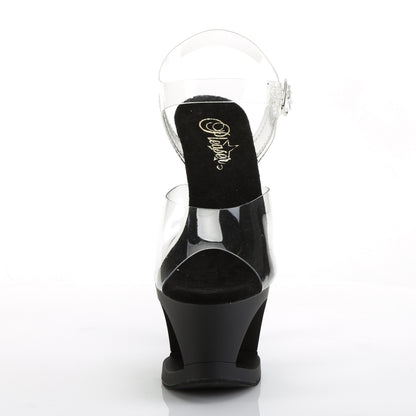Pleaser Womens Sandals MOON-708 Clr/Blk Matte