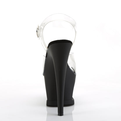 Pleaser Womens Sandals MOON-708 Clr/Blk Matte