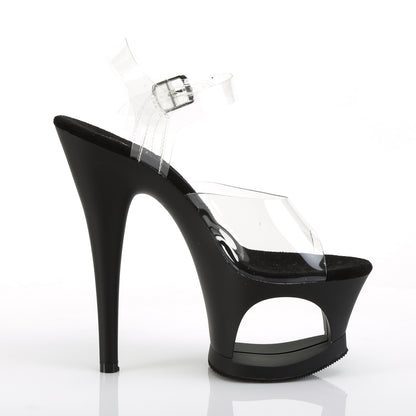 Pleaser Womens Sandals MOON-708 Clr/Blk Matte