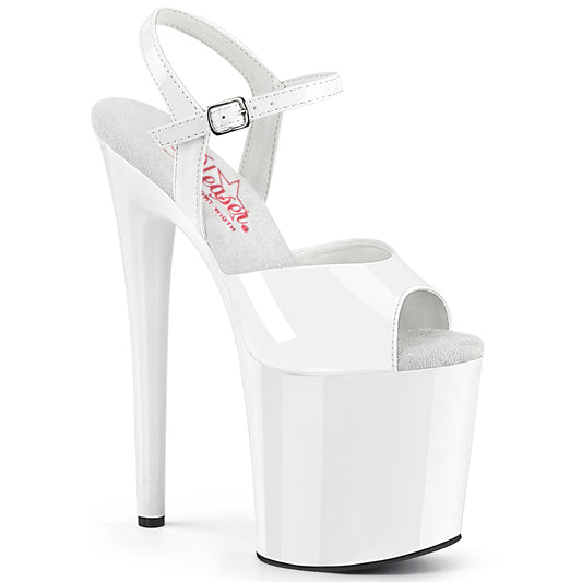 Pleaser  Sandals NAUGHTY-809 Wht Pat/Wht