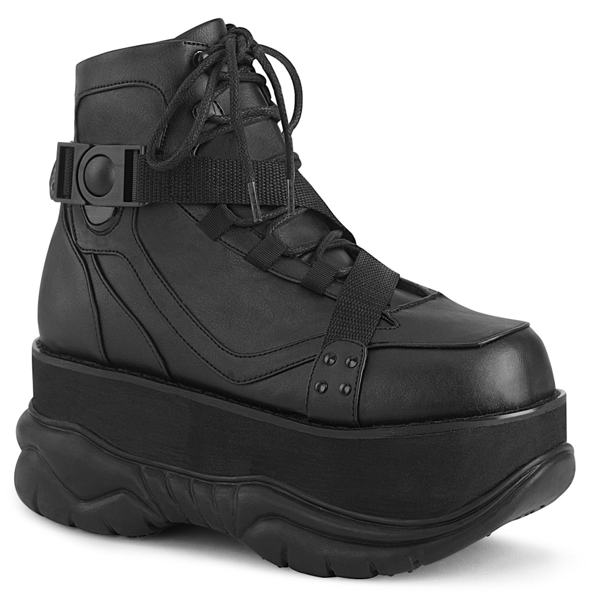 DemoniaCult Mens Boots NEPTUNE-181 Blk Vegan Leather