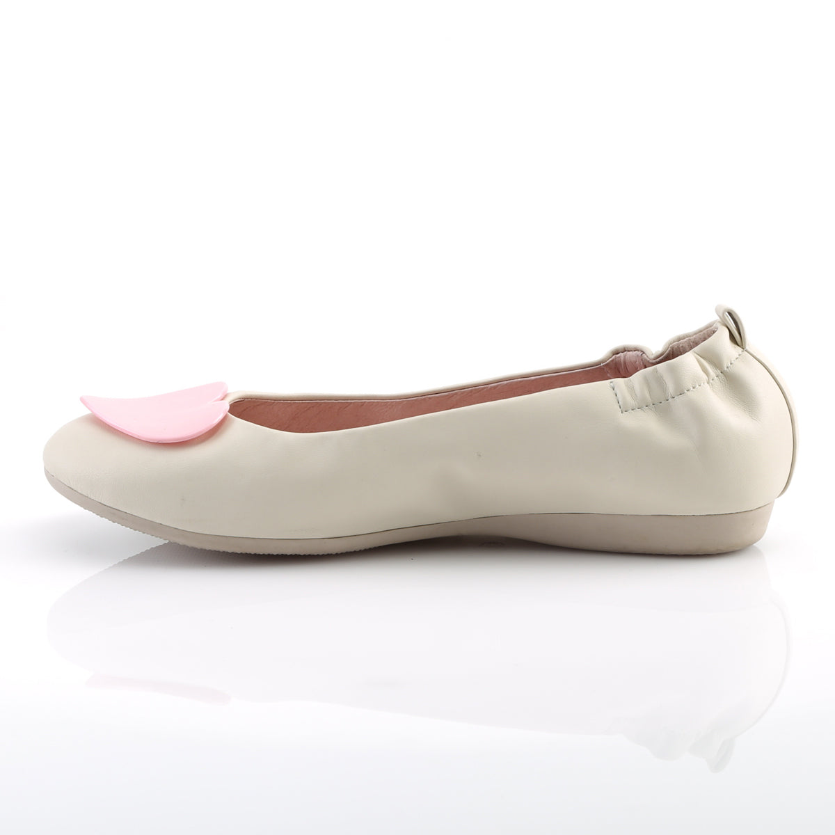 Pin Up Couture Womens Pumps OLIVE-05 Cream Faux Leather