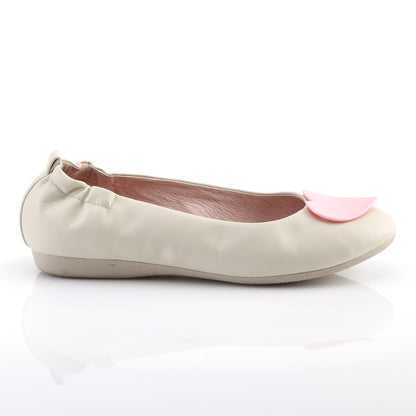 Pin Up Couture Womens Pumps OLIVE-05 Cream Faux Leather
