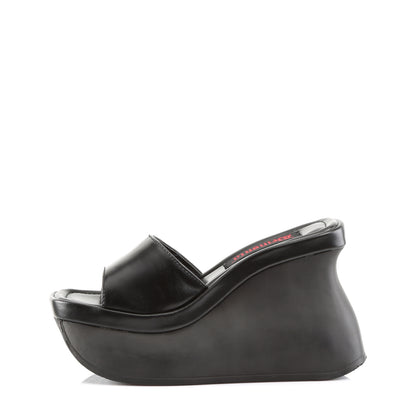 DemoniaCult Womens Sandals PACE-01 Blk Vegan Leather