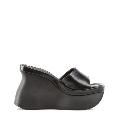 DemoniaCult Womens Sandals PACE-01 Blk Vegan Leather