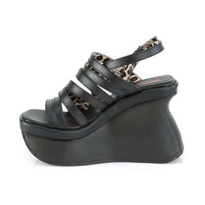 DemoniaCult Womens Sandals PACE-33 Blk Vegan Leather