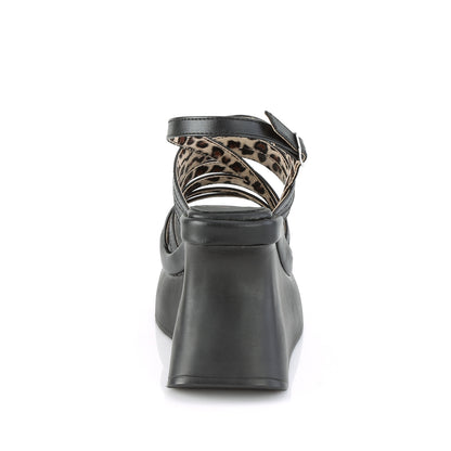 DemoniaCult Womens Sandals PACE-33 Blk Vegan Leather