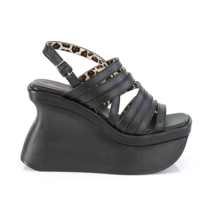 DemoniaCult Womens Sandals PACE-33 Blk Vegan Leather