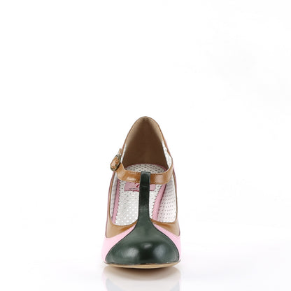 Pin Up Couture Womens Pumps PEACH-03 B.Pink Multi Faux Leather