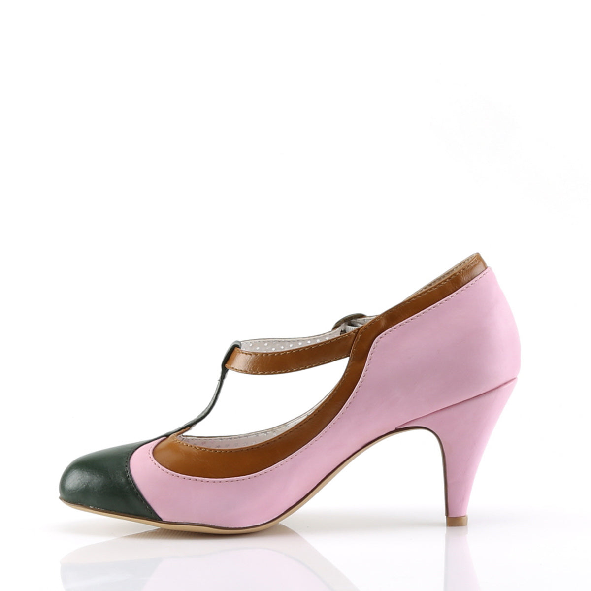 Pin Up Couture Womens Pumps PEACH-03 B.Pink Multi Faux Leather