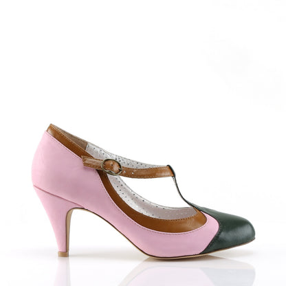 Pin Up Couture Womens Pumps PEACH-03 B.Pink Multi Faux Leather