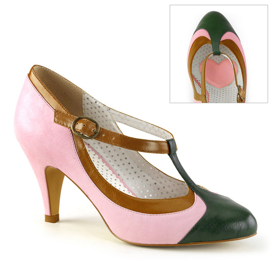 Pin Up Couture Womens Pumps PEACH-03 B.Pink Multi Faux Leather