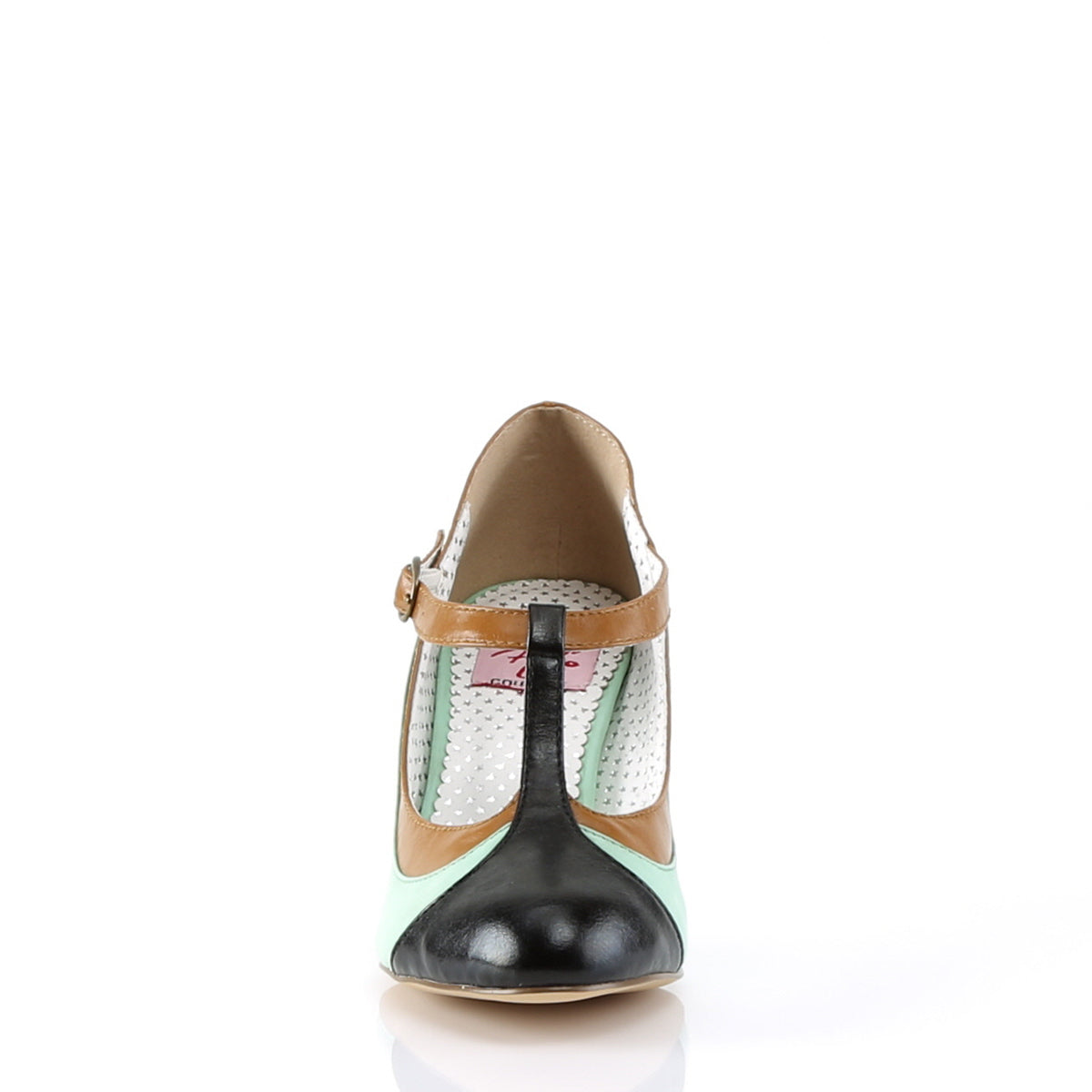 Pin Up Couture Womens Pumps PEACH-03 Mint Multi Faux Leather