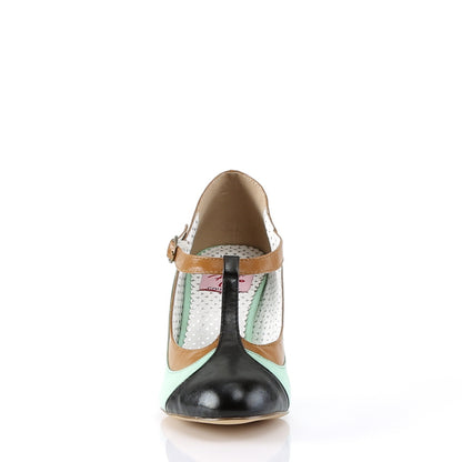 Pin Up Couture Womens Pumps PEACH-03 Mint Multi Faux Leather