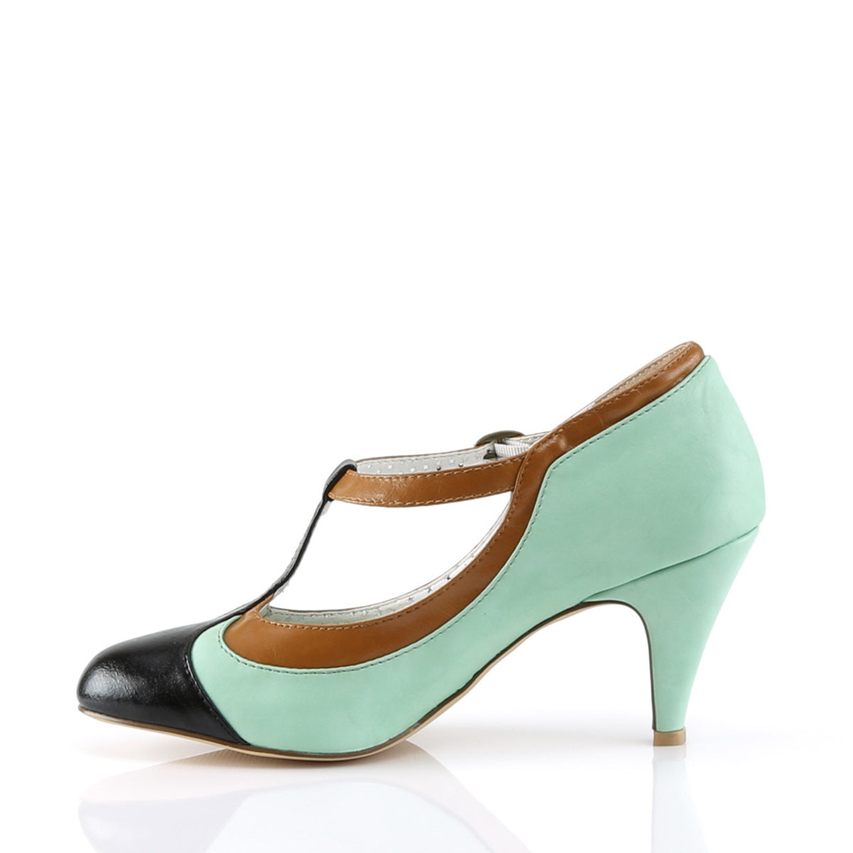 Pin Up Couture Womens Pumps PEACH-03 Mint Multi Faux Leather
