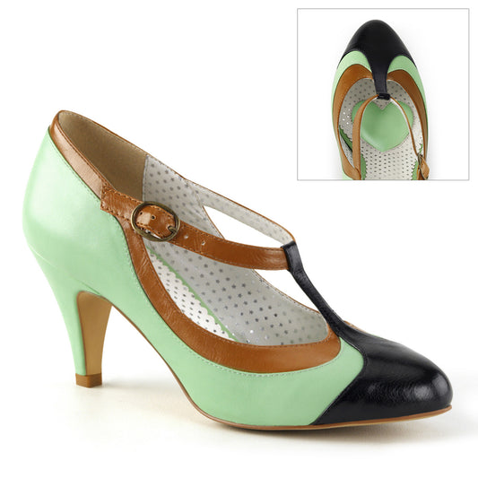 Pin Up Couture Womens Pumps PEACH-03 Mint Multi Faux Leather