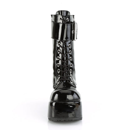 DemoniaCult Mens Boots PETROL-150 Blk Pat