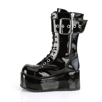 DemoniaCult Mens Boots PETROL-150 Blk Pat