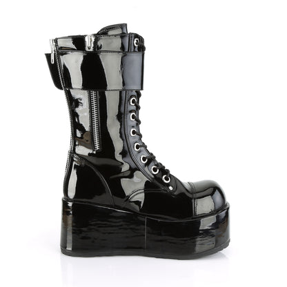 DemoniaCult Mens Boots PETROL-150 Blk Pat