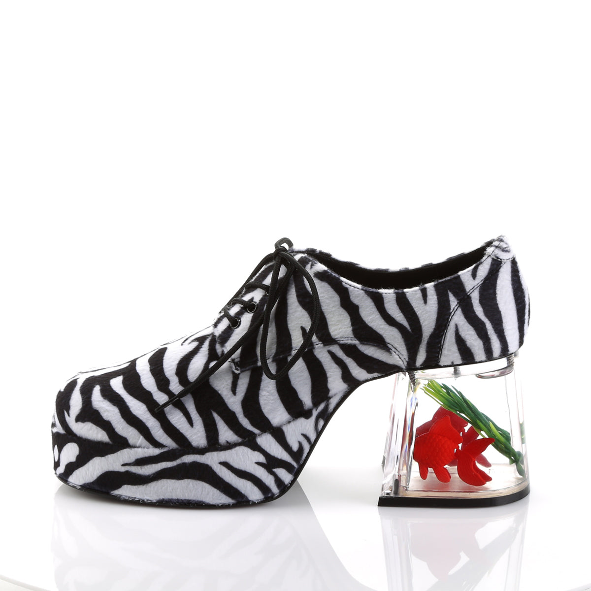 Funtasma Mens Low Shoe PIMP-02 Zebra Fur