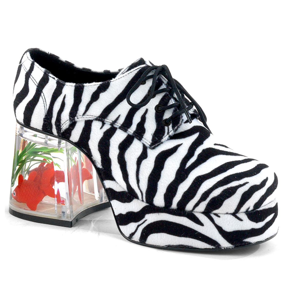Funtasma Mens Low Shoe PIMP-02 Zebra Fur