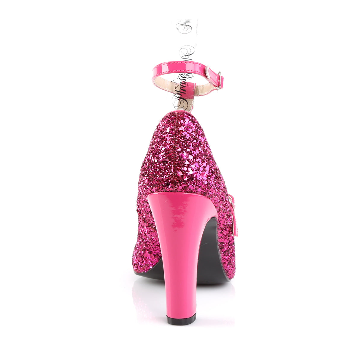 Pleaser Pink Label Womens Pumps QUEEN-01 H. Pink Glitter-Pat