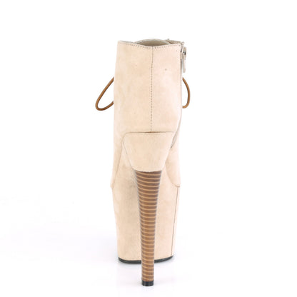 Pleaser Womens Ankle Boots RADIANT-1005 Beige Faux Suede/Beige Faux Suede