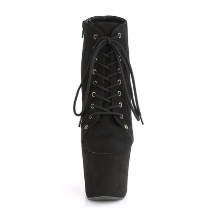 Pleaser Womens Ankle Boots RADIANT-1005 Blk Faux Suede/Blk Faux Suede