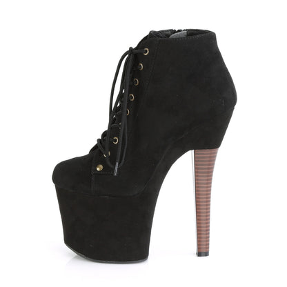 Pleaser Womens Ankle Boots RADIANT-1005 Blk Faux Suede/Blk Faux Suede