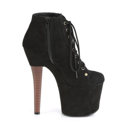 Pleaser Womens Ankle Boots RADIANT-1005 Blk Faux Suede/Blk Faux Suede