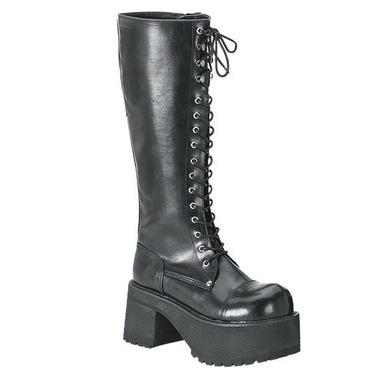 DemoniaCult Mens Boots RANGER-302 Blk Vegan Leather