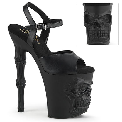 Pleaser  Sandals RAPTURE-809 Blk Faux Leather/Blk Matte
