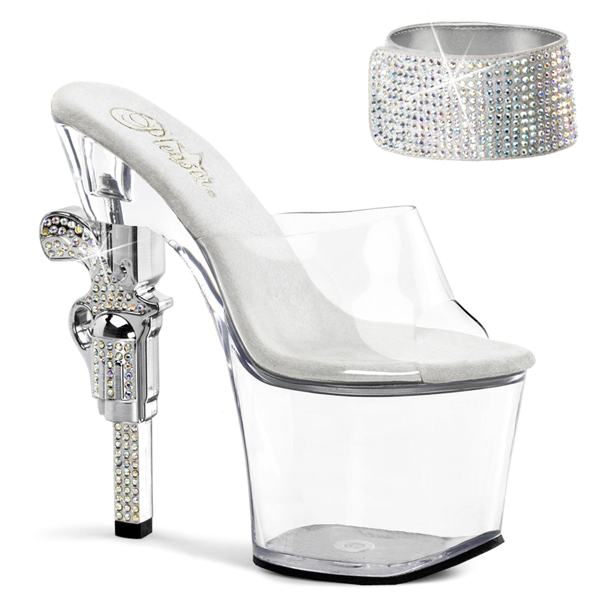 Pleaser Womens Sandals REVOLVER-712 Clr/Clr