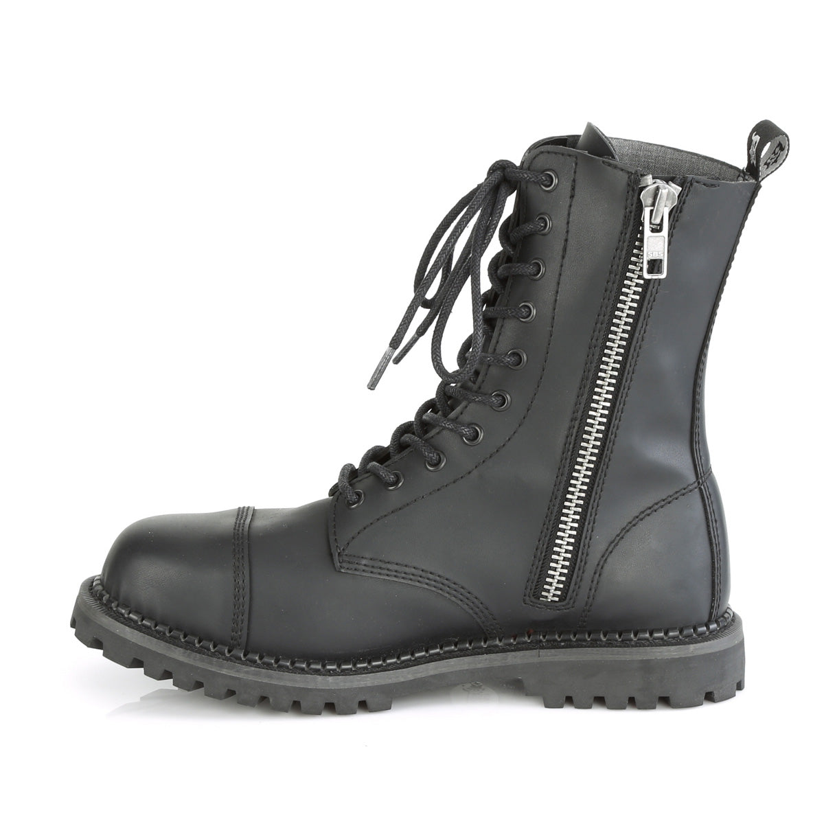 DemoniaCult Mens Boots RIOT-10 Blk Vegan Leather