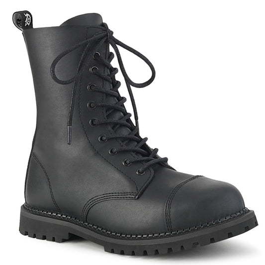 DemoniaCult Mens Boots RIOT-10 Blk Vegan Leather