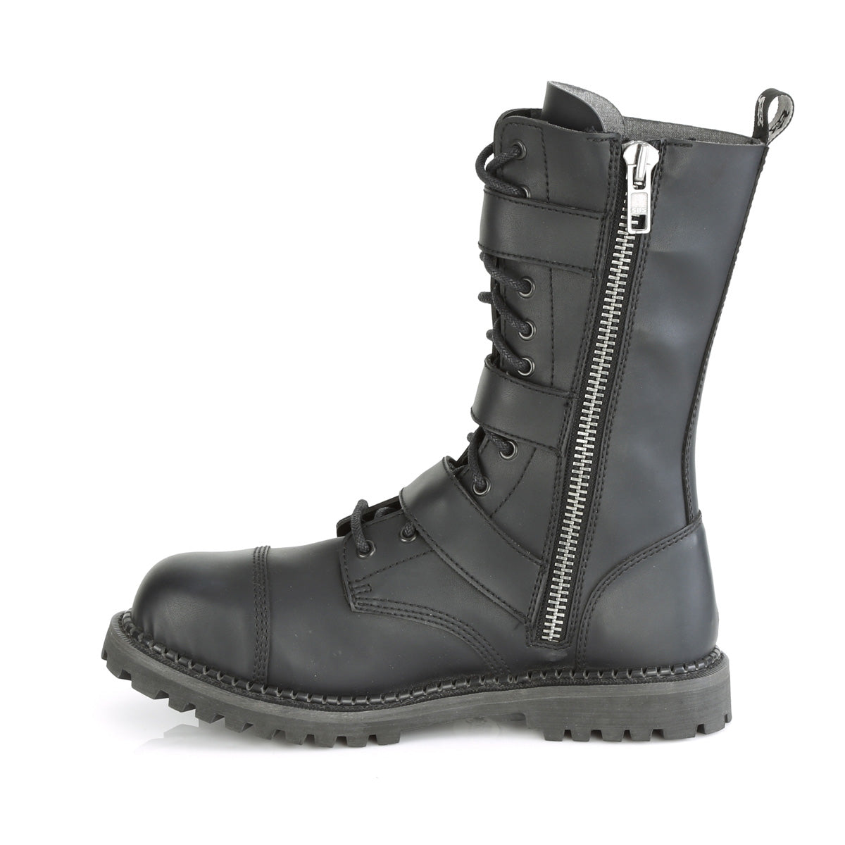 DemoniaCult Mens Boots RIOT-12BK Blk Vegan Leather