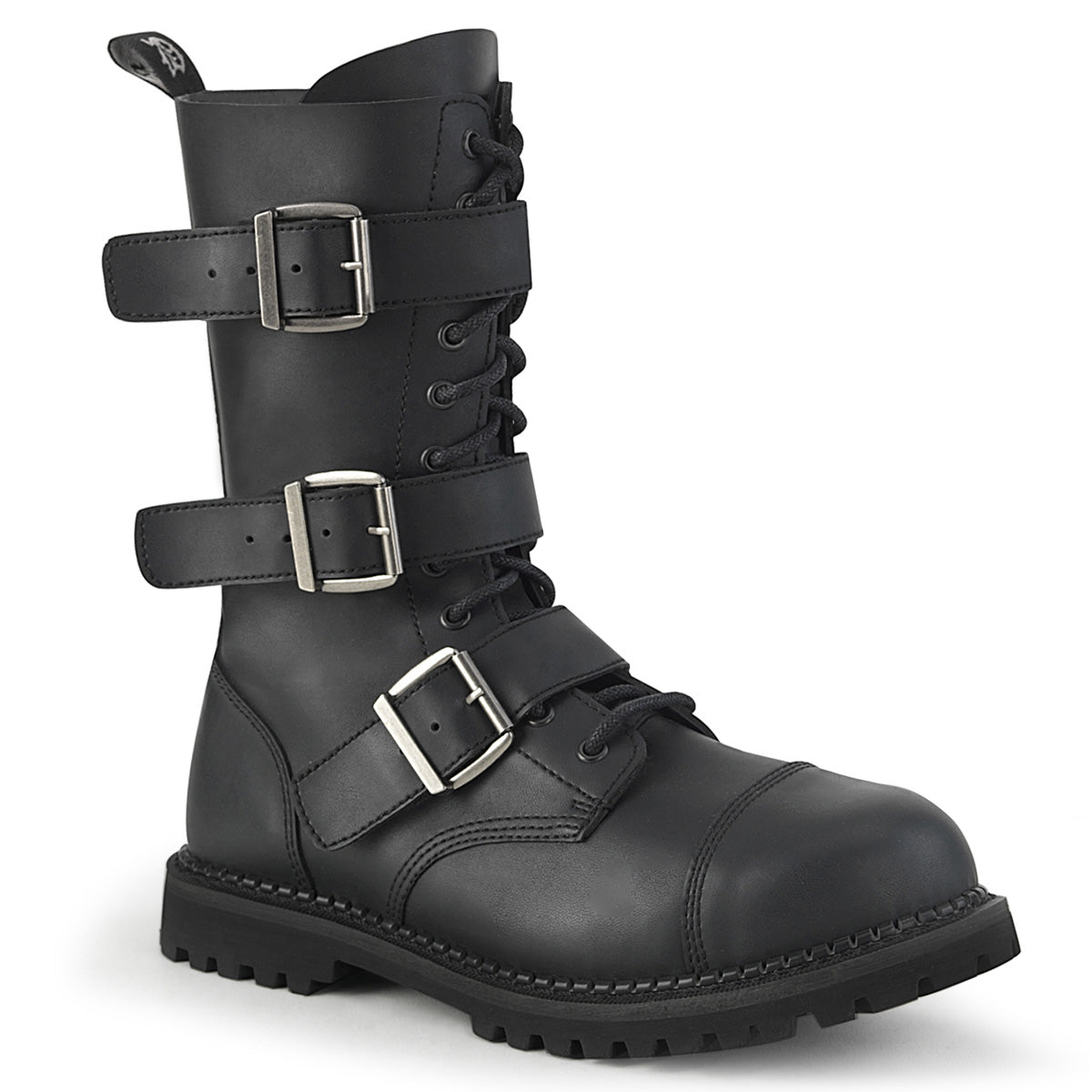 DemoniaCult Mens Boots RIOT-12BK Blk Vegan Leather