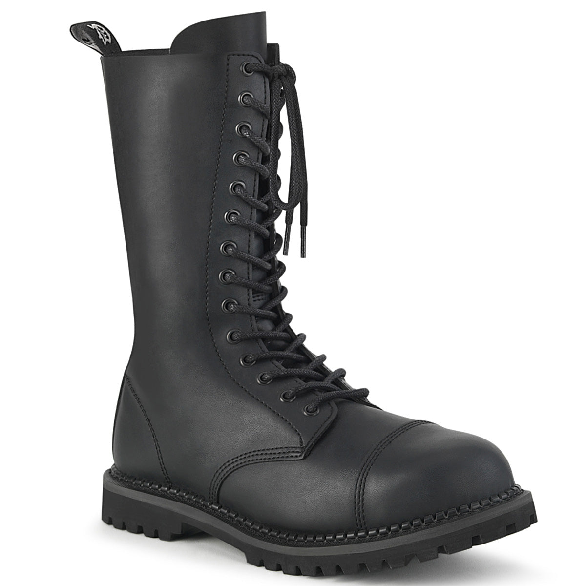 DemoniaCult Mens Boots RIOT-14 Blk Vegan Leather