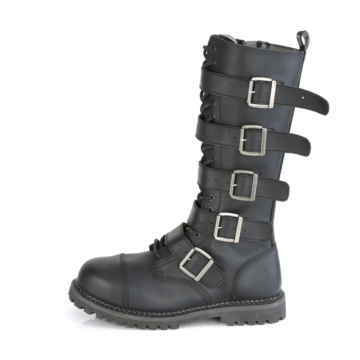 DemoniaCult Mens Boots RIOT-18BK Blk Vegan Leather