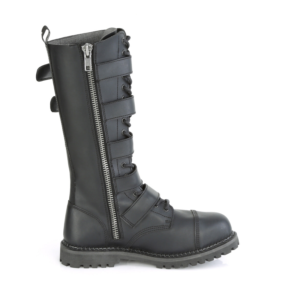 DemoniaCult Mens Boots RIOT-18BK Blk Vegan Leather