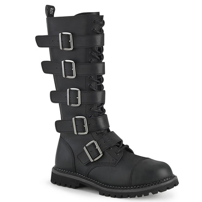 DemoniaCult Mens Boots RIOT-18BK Blk Vegan Leather